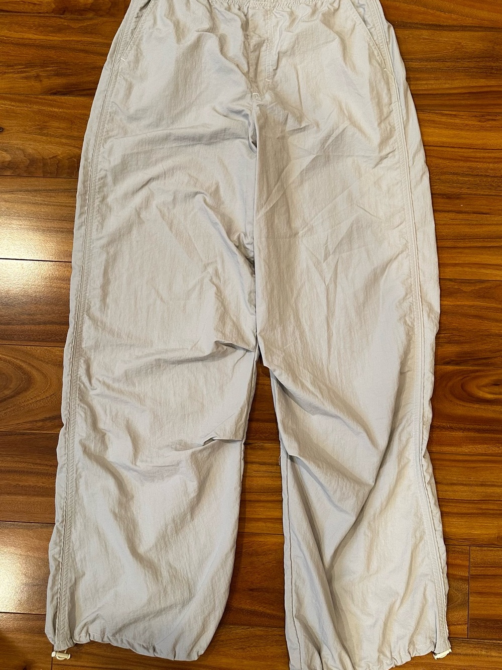 Zara Light Gray/Beige Parachute Pants